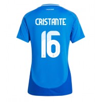 Camisa de Futebol Itália Bryan Cristante #16 Equipamento Principal Mulheres Europeu 2024 Manga Curta